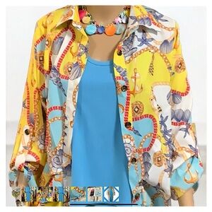 BELLANBLUE NWT MED FULL LENGTH BUTTON DOWN